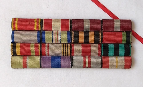 USSR army Ribbon Bar sewn-on Veteran WW2 medal plate Soviet military uniform