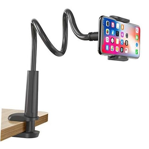 Gooseneck Cell Phone Holder, Universal 360 Flexible Phone Stand Lazy black
