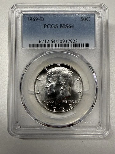 1969-D Kennedy Silver Half Dollar PCGS MS64! 40% Silver