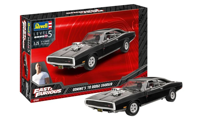 KIT MODELLINO AUTO STATICO REVELL FAST FURIOUS DOMINIC'S 1970 DODGE CHARGER 1/25 - Immagine 3 di 4