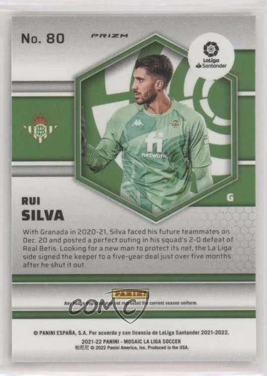 2021-22 Panini Mosaic La Liga Mosaic Prizm Rui Silva #80 - Image 2 of 2