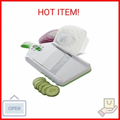 PrepSolutions Adjust-A-Slice Mandoline Slicer, Green   Adjustable Thickness, Per