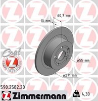 2X Bremsscheibe Zimmermann 590.2582.20 2 Bremsscheiben Hinterachse Hinten