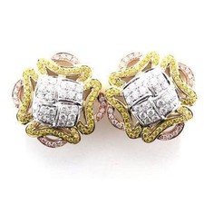 Le Vian 14K Multi-Tone Gold Stud Earrings 1 1/2 cts Diamond Jewelry for Women