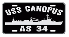 USS CANOPUS AS 34 License Plate U S Navy USN Military P01