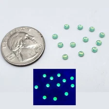12pcs 3mm Uranium Glass Cabochons Round Green Opal Czech Flat Back Half Dome