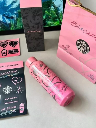 Neu!! Blackpink x Starbucks Edelstahl Vakuumbecher Thermoskanne mit Geschenkbox HEISS - Bild 3 von 9