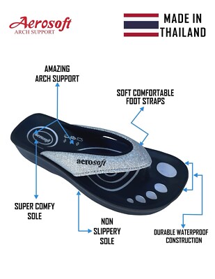 AEROSOFT Women / ladies, Thongs / Sandals , Super Soft Comfy Sole & Straps A0825