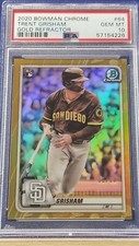 Trent Grisham - 2020 Bowman Chrome Gold Refractor  RC  PSA 10  #1/50