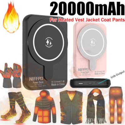 #ad 20000mAh Power Bank USB Charger Battery Pack for Heated Vest Jacket Pants Socks $12.91