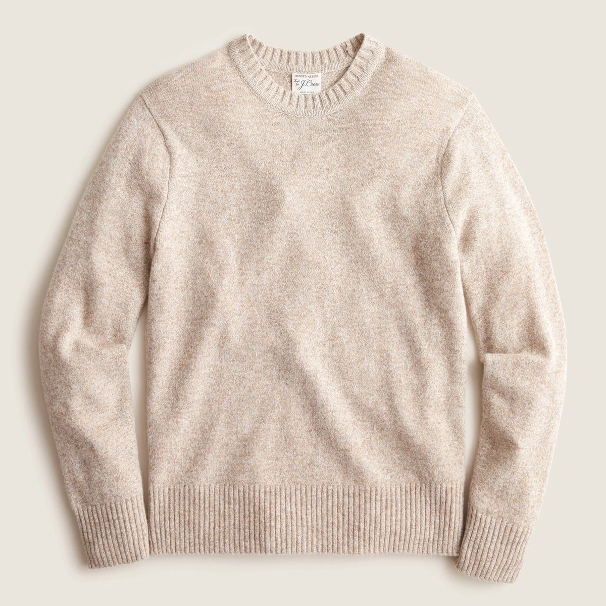 J.Crew Marled Rugged Merino Wool Blend Sweater M Barley eBay