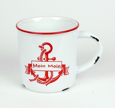 Buddel-Bini Moin Moin Kaffeebecher – Mit Seemannsknoten, Nordisches Design