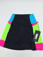 Womens Performance Skort Shorts Black Colorblock XS K-DEER 64 NWT