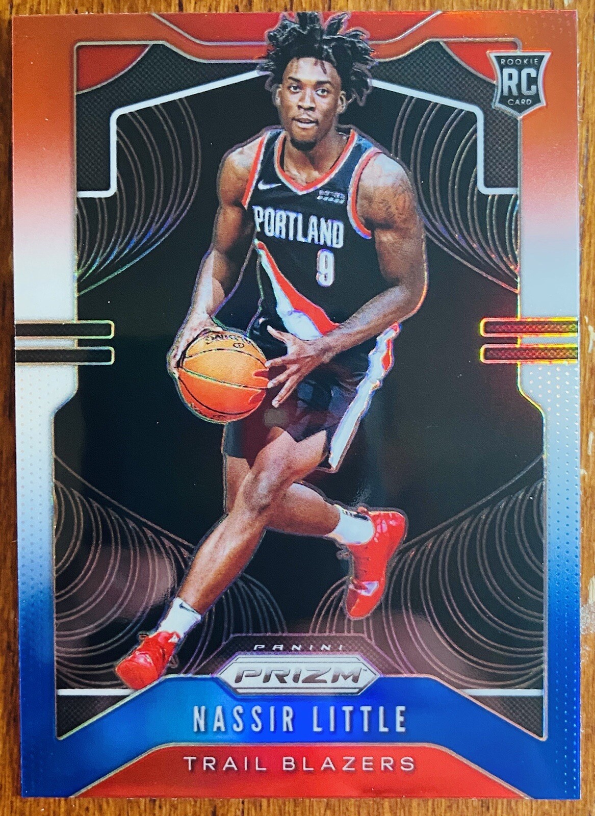 2019-20 PANINI PRIZM NASSIR LITTLE RED WHITE & BLUE PRIZM RWB ROOKIE RC #269 VG+