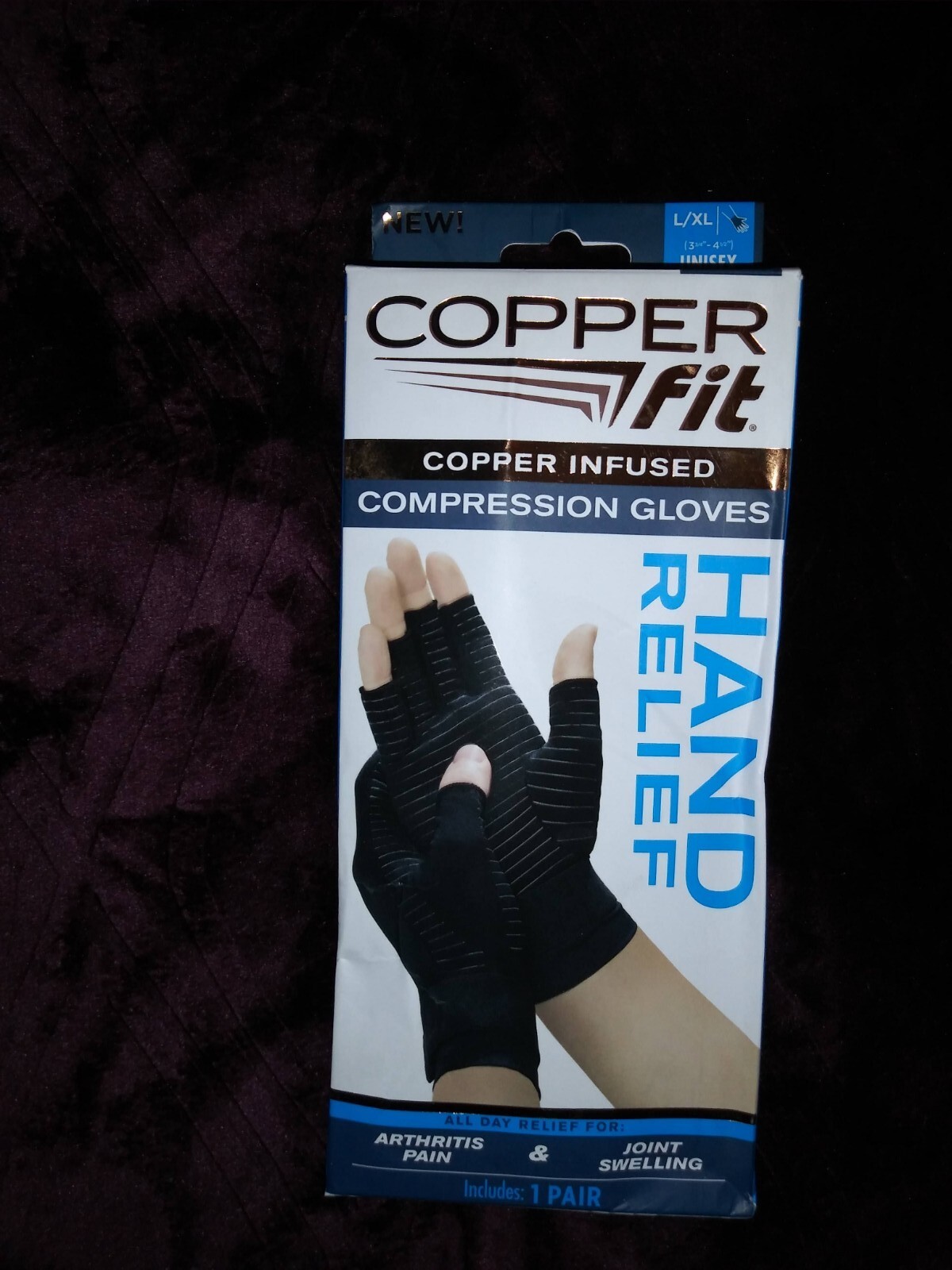 Copper fit Gloves Size L/XL Color Black New In Box eBay