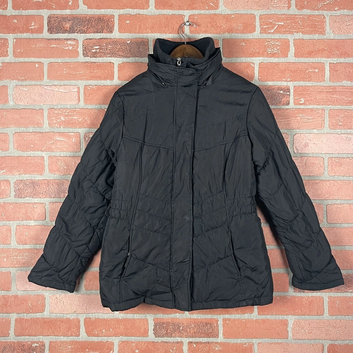 Faded Glory Women s Black Full Zip Lined Winter Quilted Puffer
