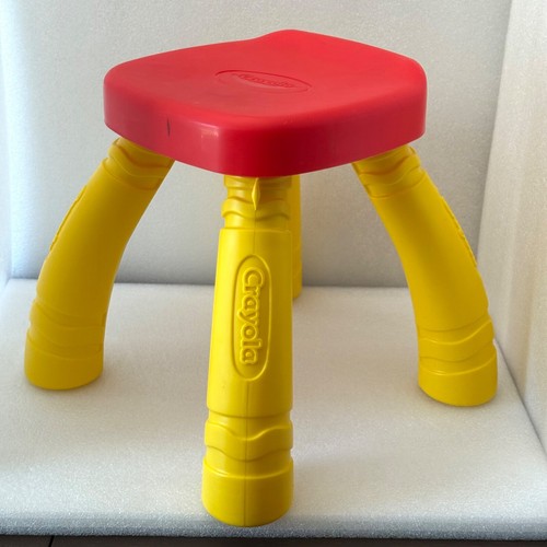 Crayola Crayons Kids Child Stool 10.25” Red & Yellow Hard Plastic Small GUC - Picture 5 of 14