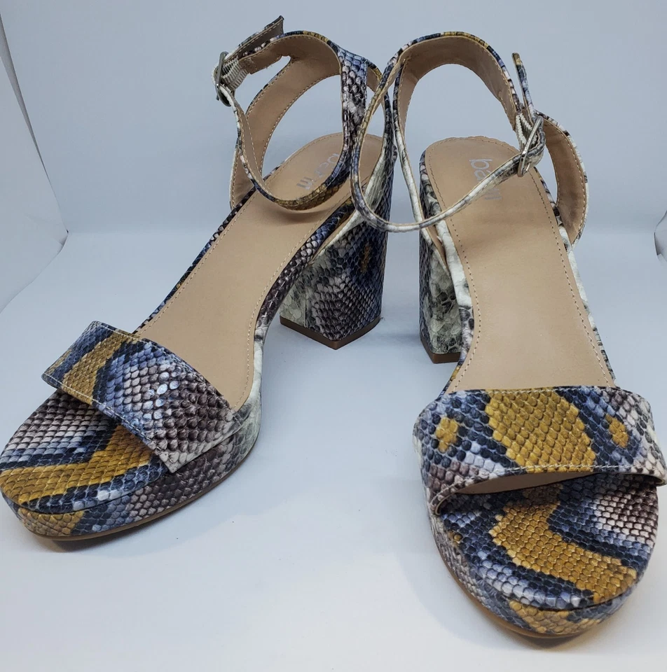 Bar III Women's Cabey Block Heel Sandals Snake Print Size 7M Ankle Strap - Image 3 of 4