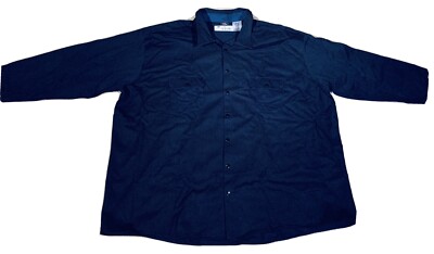 Aramark Tencate Oasis Navy Blue button work fire resistant long sleeve Size-LGER