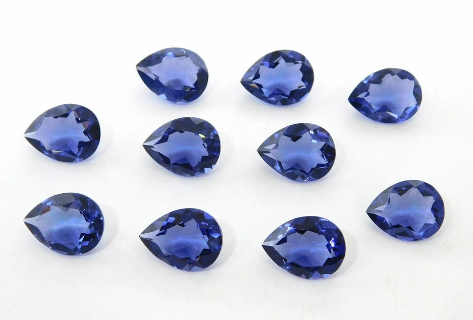 67 Cts 16 Pcs Lab Created Tanzanite Pear Cut Lot Loose Gemstone 12X16 MM P-1024 - Image 2 of 2