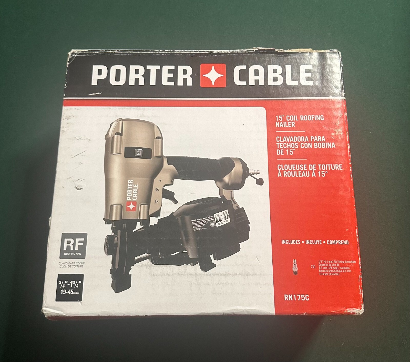 PORTERCABLE RN175C 15Degree Pneumatic Coil Roofing Nailer