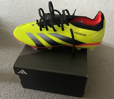 Adidas Herren gelb & schwarz Predator 24 Pro FG Fußballschuhe UK 8,5