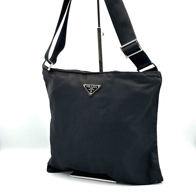 PRADA Shoulder Bag Tessuto Nylon Black Authentic