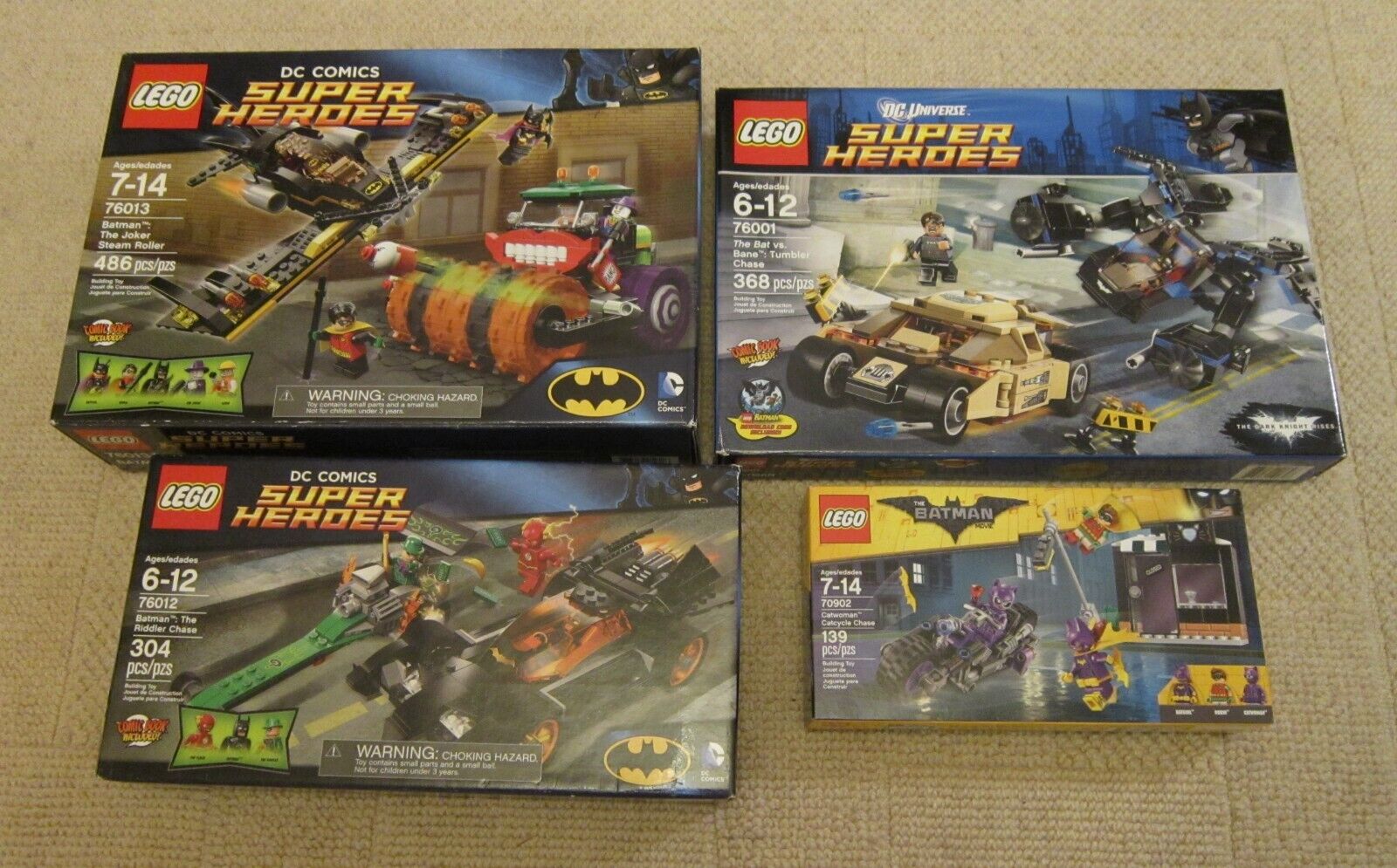 (4x) Lego Batman Sets...Joker Roller, Riddler Chase, Bane, Catwoman...NIB!