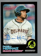 2022 Topps Heritage Minors Real One Autographs Black #ROADHZ Darell Hernaiz 2/50