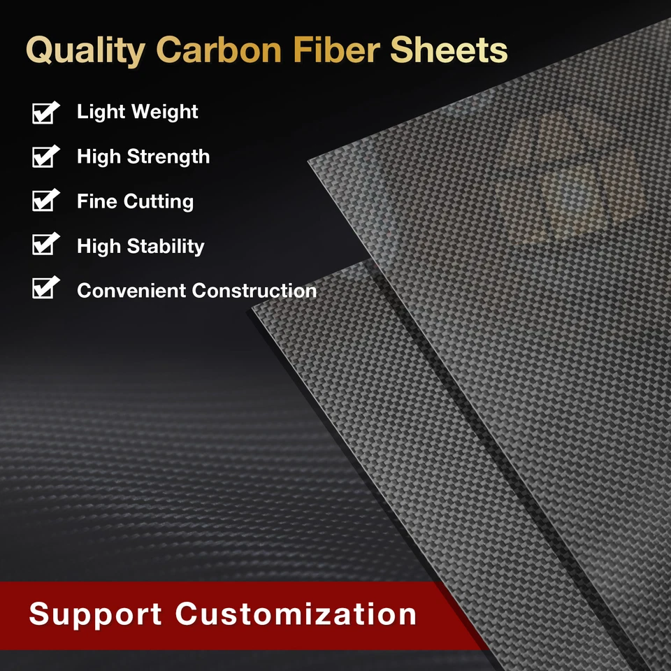 100% Carbon Fiber Board Laminate Carbon Fiber Sheet Plate  0.5-6 MM Thickness - Image 2 of 4
