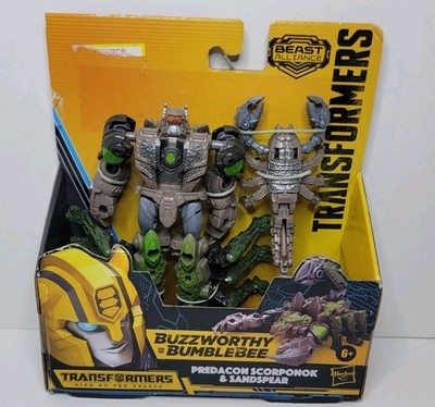 Transformers Buzzworthy Bumblebee Beast Alliance PREDACON SCORPONOK & SANDSPEAR 