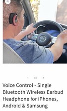 Bluetooth Wireless Ear-hook Earbud Black, Voice Control, Built-in Microphone