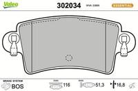 Valeo Bremsbelagsatz, Scheibenbremse 302034 Passend FüR Nissan Opel Renault