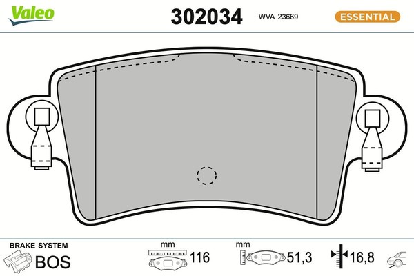 Valeo Bremsbelagsatz, Scheibenbremse 302034 Passend FüR Nissan Opel Renault-image
