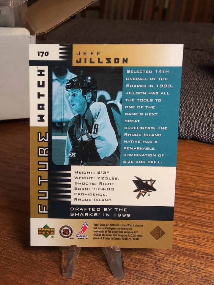 2001-02 SP Authentic Future Watch Gold Limited /25 Jeff Jillson #170 Rookie RC - Image 2 of 2