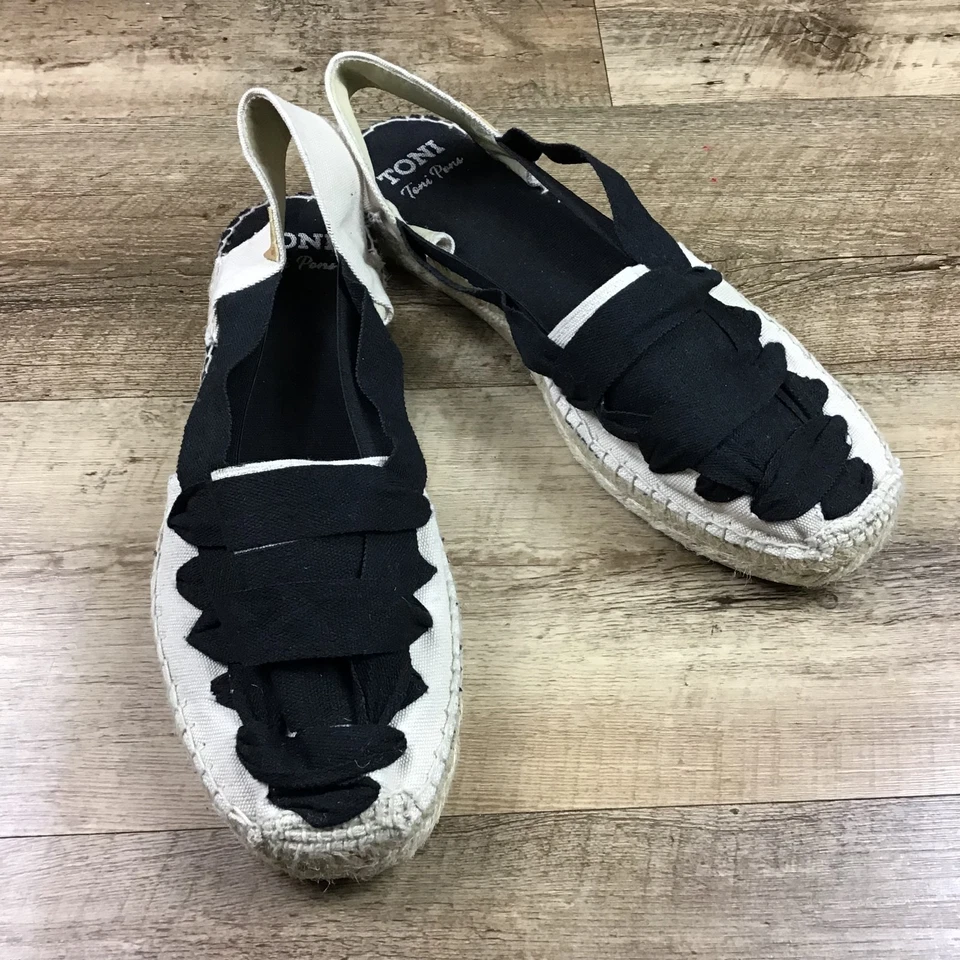 Sandalias Toni Pons Mujer Talla 44 US 12 Negras Alpargatas Hechas en España Foto 4 de 4