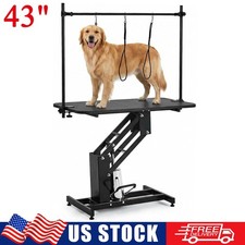 43" Hydraulic Pet Dog Grooming Table Max Load 350Lbs w/ Adjustable Overhead Arm