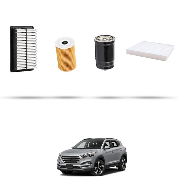 Hoffcar Set Service - 4 Filter FüR Hyundai Tucson Ii 2.0 Crdi 136Kw Von 2015-image