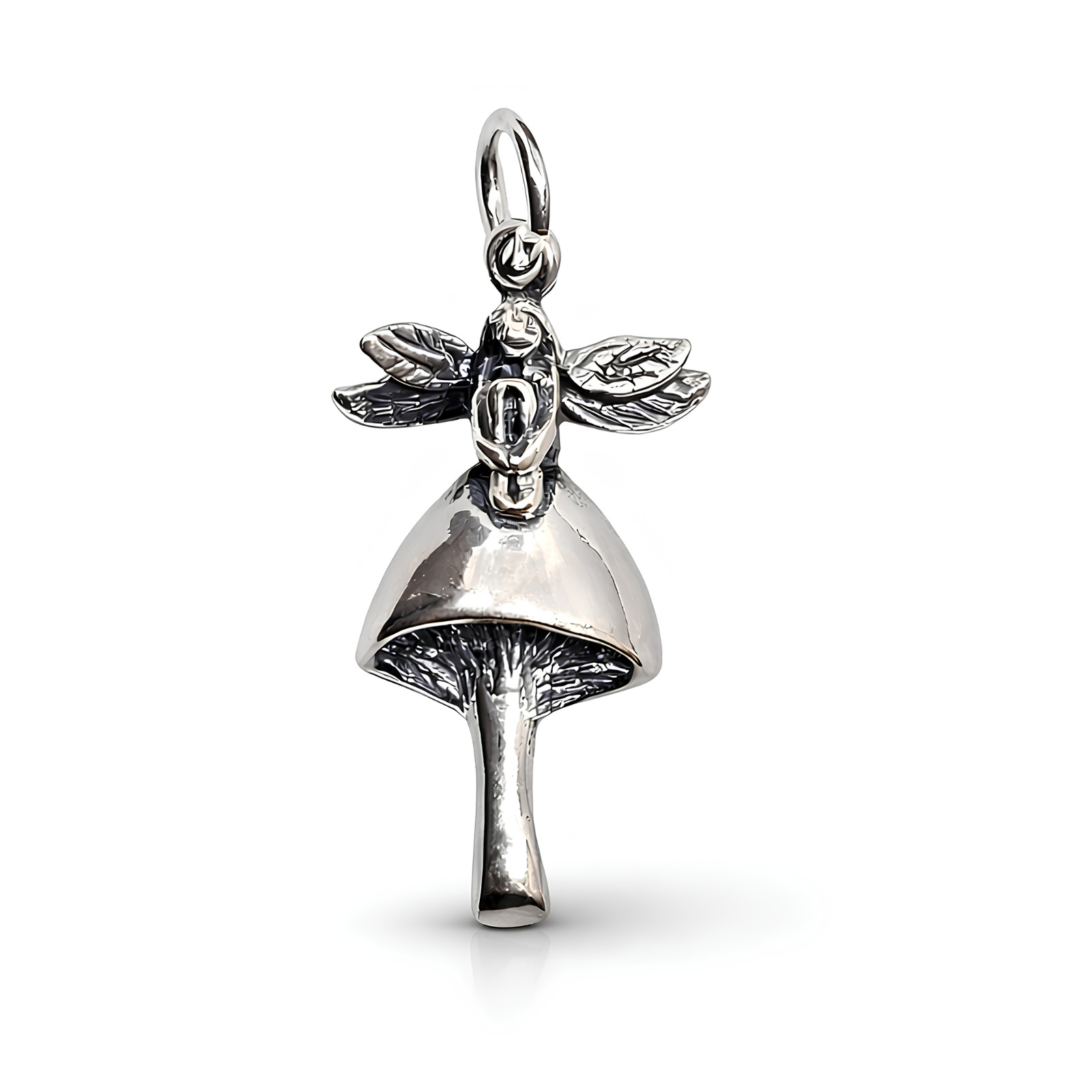 Fairy Toadstool Charm 925 Sterling Silver Fey Charm Fun Cute Pendant Jewellery