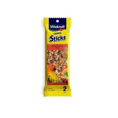 Vitakraft Crunch Sticks Apricot Cherry Flavor Conure Bird Treat 3.5 Oz