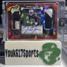 2021 Panini One Josh Jacobs Formula One  RED #’d/15 Rookie Dual Patch 3-Color RC