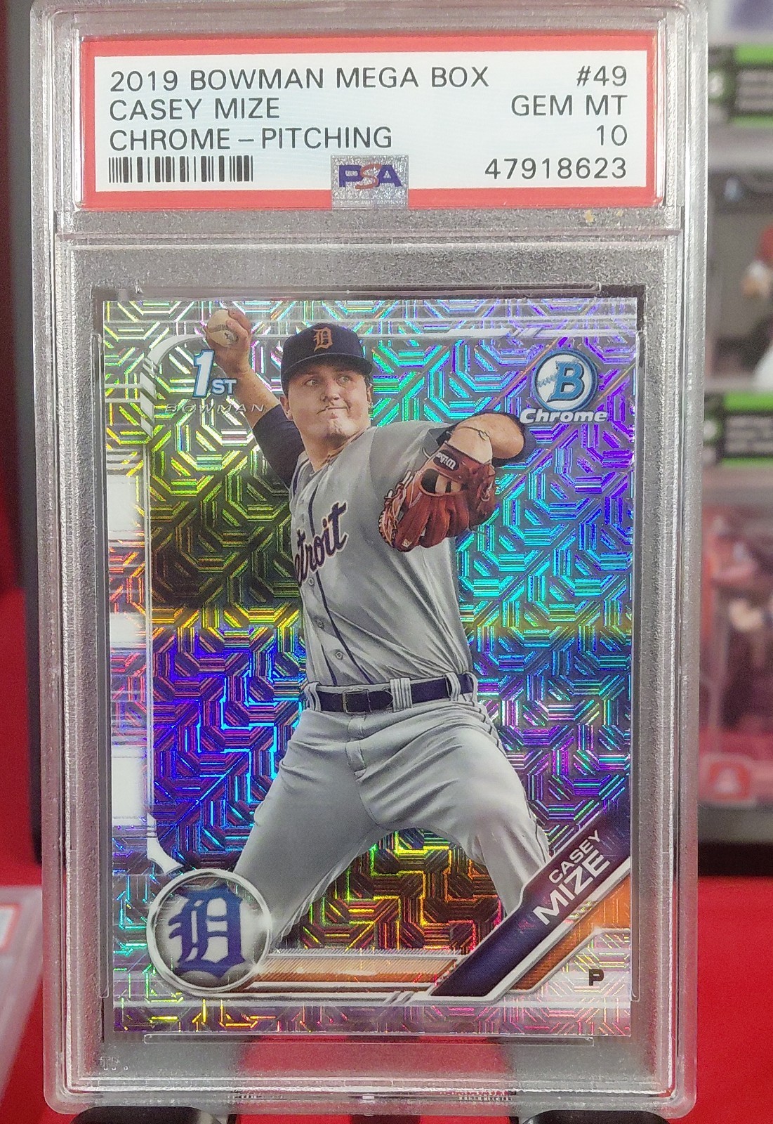 2019 Bowman - Chrome Prospects Casey Mize #BCP-49 Mega Box Mojo Refractor Pitch