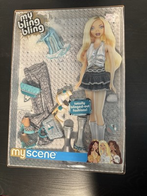 Mattel My Scene My Bling Bling Doll Fashion Fit Silver Teal Denim 2005 #J8554