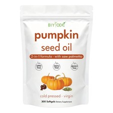 Pumpkin Seed Oil Saw Palmetto 3000mg 300gels Cold Press Virgin Oil Phytosterols