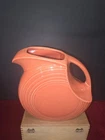 VINTAGE Coral Fiestaware Homer Laughlin Water Disc Pitcher NICE!! Salmon Color