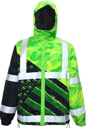 HiVis Custom Color US Flag High Visibility Hoodie for Men Women Reflective M - product listing photo
