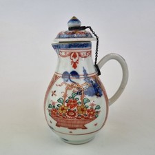 Antique 18thC Chinese Imari Style Jug And Cover Painted With Flowers 15cm High