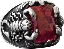 KAMBO 925 Sterling Silver Mens Ring Natural R...