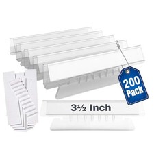 200 PCS Clear 3 1/2 Inch 1/3 Cut Insertable Plastic File Folder Tabs