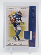 DARIUS LEONARD 2019 NATIONAL TREASURES CENTURY GOLD PATCH /49 #CM-49 Q5194